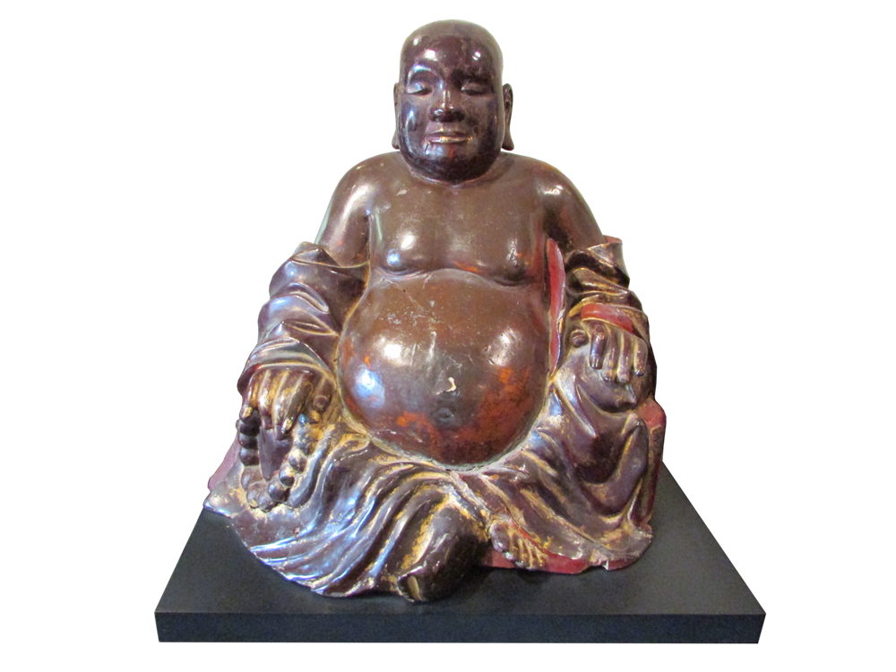 Z Antique Lucky Laughing Buddha: Museum Mounted
