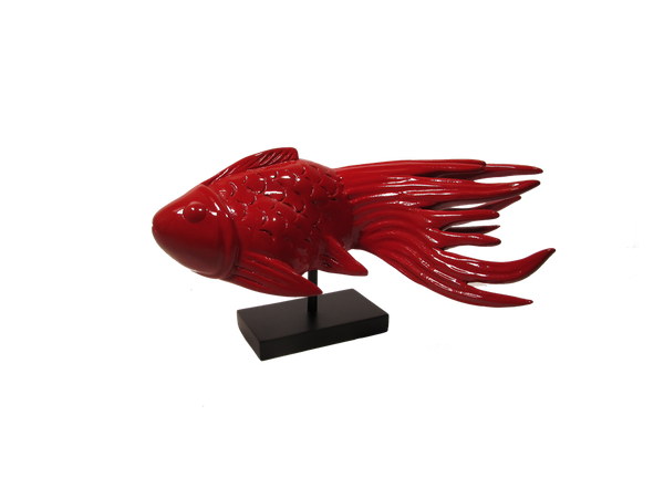 Z Lucky Fish Mounted on Stand: Red (sm)