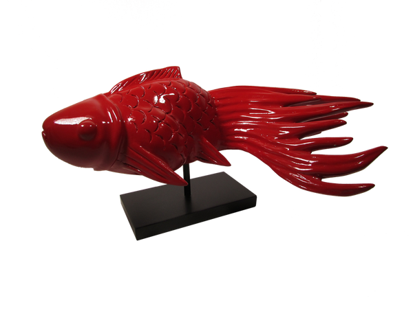 Z Lucky Fish Mounted on Stand: Red (med)