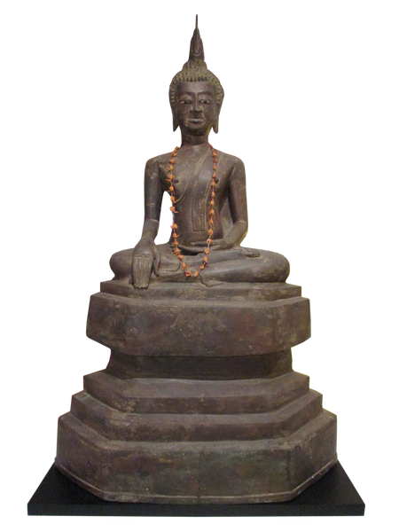 Z Antique Chiangroong Sitting Buddha: Brass