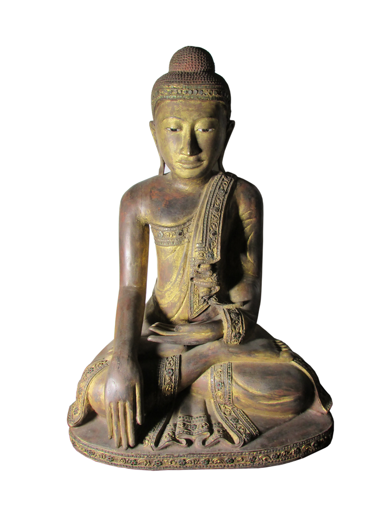 Z Antique Mandalay Sitting Buddha