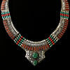 'Silver' Collar Necklace: Turquoise and Coral