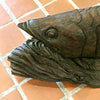 Large Hand Carved Teak Wood Fish